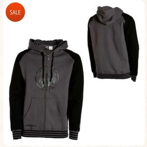 DRAGON ICON TONED HOODIE BLACK GREY SWEATSHIRT W/ HOOD VISOR SMALL